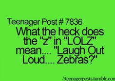 LOLZ laugh out loud...zebra Teenager Post #funny More