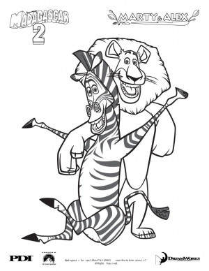 madagascar 2 coloring pages madagascar 2 marty and alex coloring