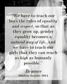 teach equality, fairness and respect to boys; self-worth and ...