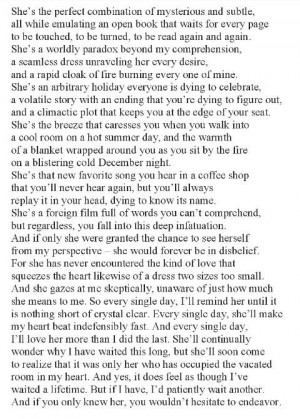 she's the perfect combination of every bit of this.