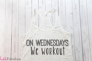 On Wednesdays We Workout White Tank. Gym Tank top. Exercise tank ...