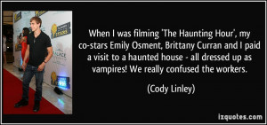 filming 'The Haunting Hour', my co-stars Emily Osment, Brittany Curran ...