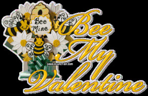 Valentine Glitters Bee My Valentine quote