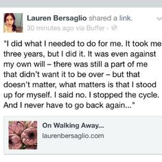 Leaving an abusive relationship. More