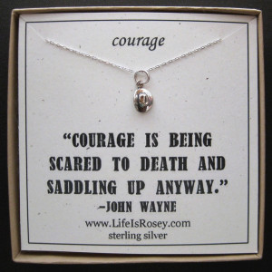 Silver Cowboy Hat Charm Necklace - QUOTE CARD - COURAGE - A Life ...