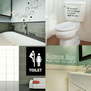 ... -WALL-QUOTES-Toilet-Bath-Wall-Art-Transfer-Self-Adhesive-Vinyl-Decal