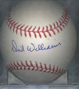 Dick Williams Brooklyn Dodgers OML Signed Baseball COA Kansas City