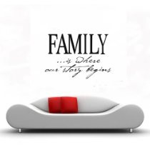 FAMILY IS WHERE OUR STORY BEGINS Vinyl Wall Decals Quotes Sayings ...
