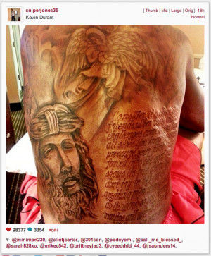 Displaying 18 Gallery Images For Kevin Durant Back Tattoo picture