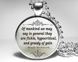 Niccolo Machiavelli Quote Necklace - 