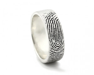 Custom Fingerprint Ring - Sterling Silver Engraving Wedding Band ...