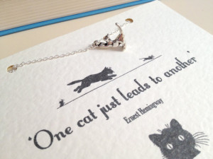 Ernest Hemingway Cat Lover Necklace