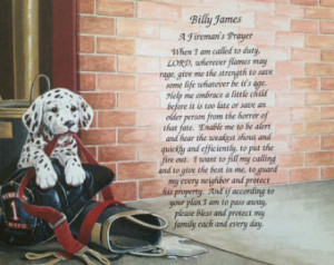 FIREMAN Firefighter PRAYER Personalized Poem GIFT Birthday Christmas ...