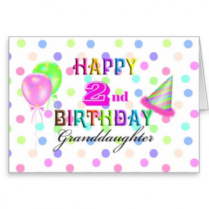 granddaughter_polkadot_2nd_birthday_greeting_card ...