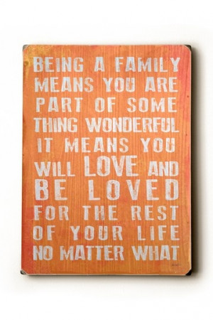 Being A Family’ – Wall Art Coral Wood Wall Plaque.