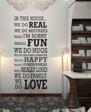 House We Do Real Large Wall Decal Quotes Fun Love Learning & Education ...