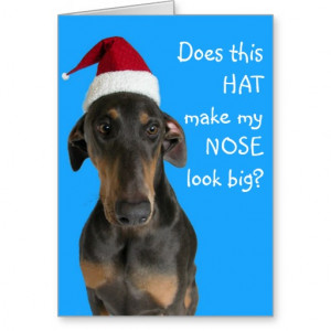 funny_dog_with_santa_hat_christmas_card ...