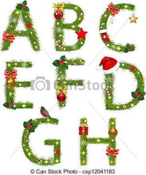 christmas alphabet clip art