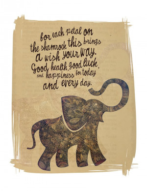 Wish Your Way Good Health And Good Luck Animated Elephant Graphic