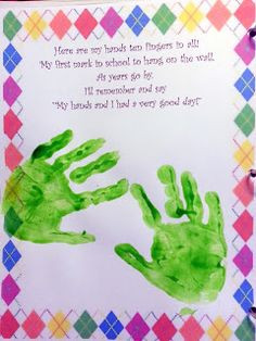 The Hoggatt Homeschool: Preschool Getting Bigger Book with hand print ...