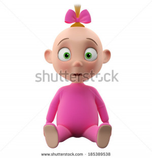 3d funny cartoon character, sweet baby girl icon, smiling cartoon ...