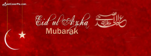 Eid-Azha Mubarak / Arabic Facebook Red Cover/Banner Photo