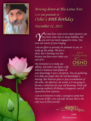 Love & Gratitude on Osho's 80th Birthday, December 11, 2011