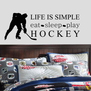 Life Is Simple Eat Sleep Play Hockey Wall Decal