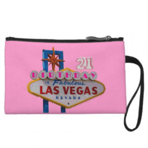 21st Birthday In Las Vegas Bagettes Bag Wristlet