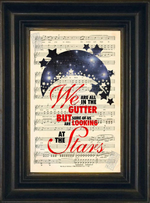 Oscar Wilde Looking at the Stars Quote Print on Recycled 1900 Sheet ...