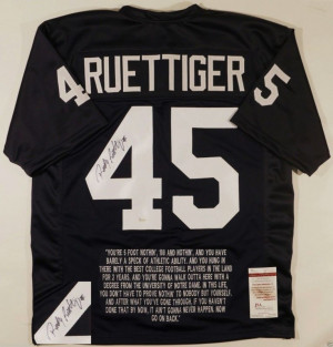 Rudy Ruettiger Signed Notre Dame Movie Quote Stat Jersey Jsa Witnessed