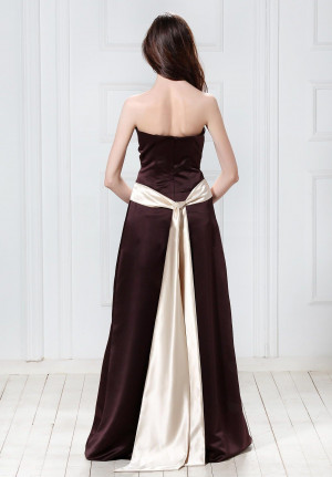 Strapless Satin Long Bridesmaid Dresses