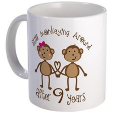 9th Anniversary Love Monkeys Mug for