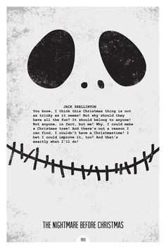 The nightmare before Christmas Movie Poster Quote More