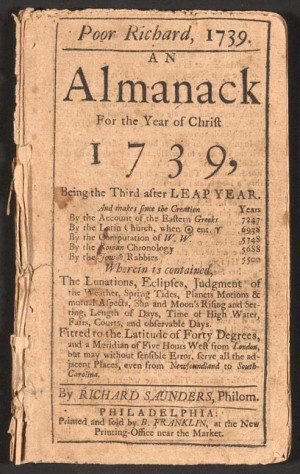 Poor Richard, 1739. An Almanack for the Year of Christ 1739.