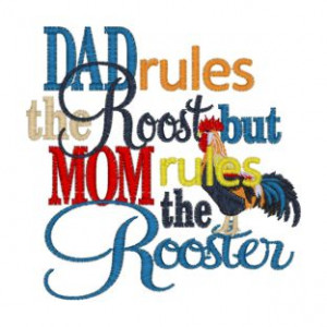 Sayings (4055) Mom Rules The Rooster 4x4 £1.70p
