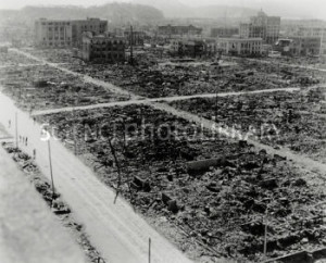 View of Hiroshima showing atomic bomb devastation
