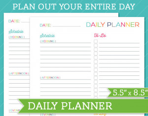 Printable Daily Planner Half Size