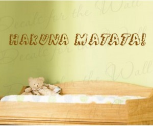 Hakuna Matata Lion King Wall Decal Quote