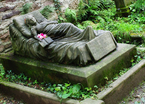 The inscription at the foot of Caroline Walter's grave says that this ...
