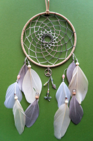 Shabby Chic dream catcher with peace and dragonfly charms! http://www ...
