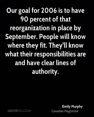 Our goal for 2006 is to have 90 percent of that reorganization in ...