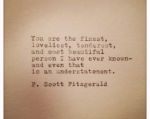 Scott Fitzgerald Love Quote Hand typed on Vinatge Typewriter ...