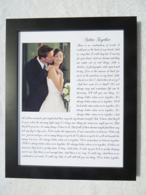 ANY Song Lyrics Quotes Wedding Vows Words: Personalized Wedding Gift ...