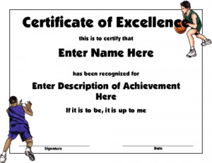 Editable Basketball Award With A Simple Design Featuring Two