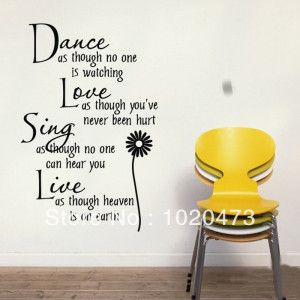 Free-Shipping-Flower-Dance-Love-English-Saying-Quote-Vinyl-Wall-Art ...