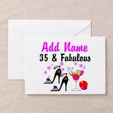 35th Birthday card with a cat Greeting Card