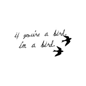. “If you’re a bird, I’m a bird.” #quotes ….hmmm maybe get ...