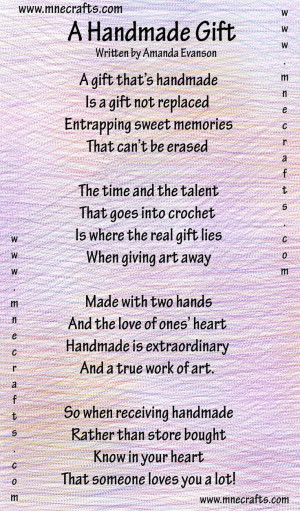 Manda Nicole's Crochet Patterns: A Handmade Gift - a poem
