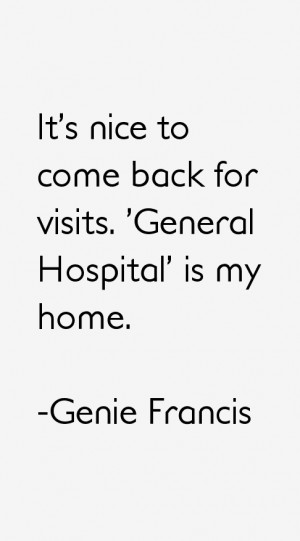 ... It's nice to come back for visits. 'General Hospital' is my home